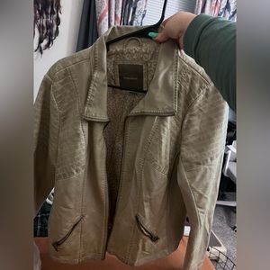 Maurices distressed cream, leather jacket